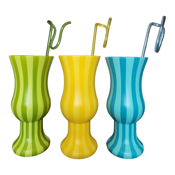 Plastic Stripe Hurricane Cup with Krazy Straw 20 Pcs - Picture 9 of 16